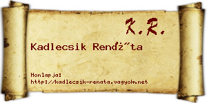 Kadlecsik Renáta névjegykártya